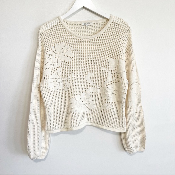 BOGO! Z SUPPLY Yael Open Weave Sweater Sea Salt Cream Medium - Picture 4 of 10